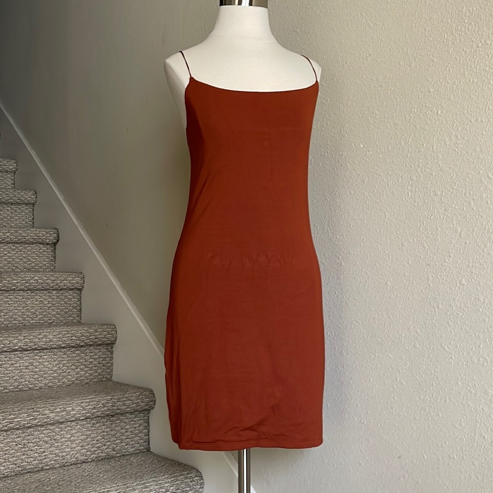 Wilfred Free Sz L Rusty Brown Casual Mini Dress